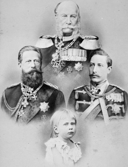 Quatre gnrations d'Empereur Allemand - Guillaume Ier de Prusse - Frdric III de Prusse - Guillaume II de Prusse - Guillaume III de Prusse - en 1885